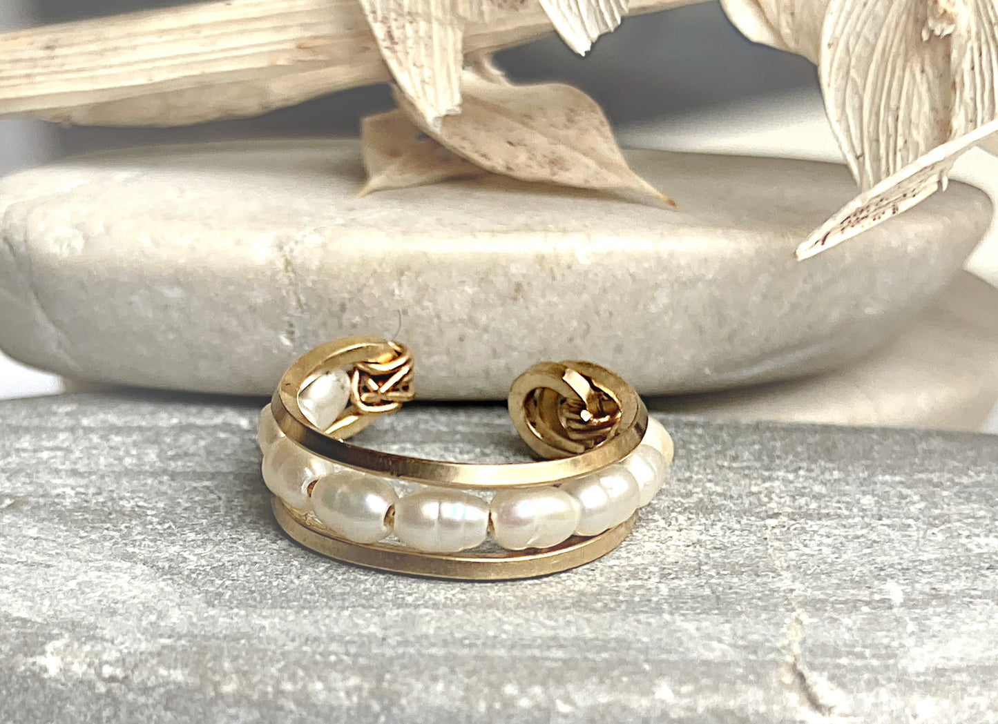 Ear Cuff with freshwater pearls-14K GF