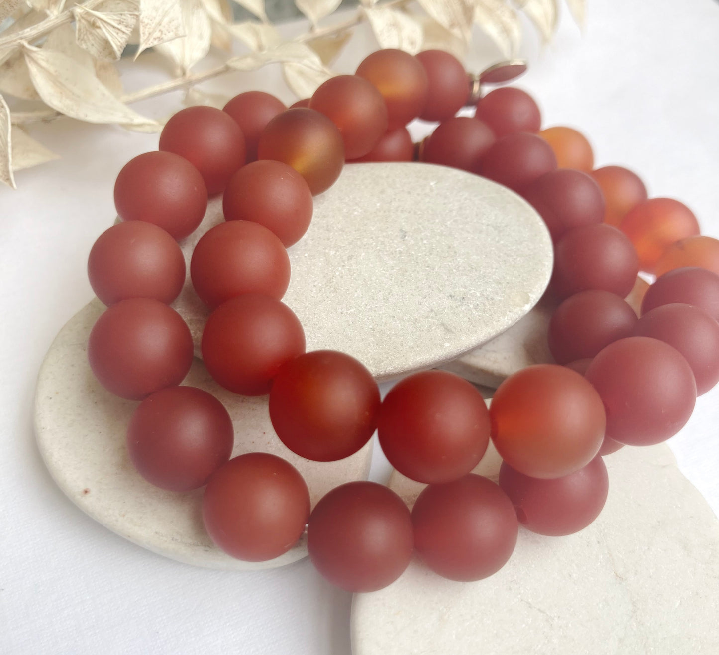 Stretch Bracelet-Carnelian 10mm