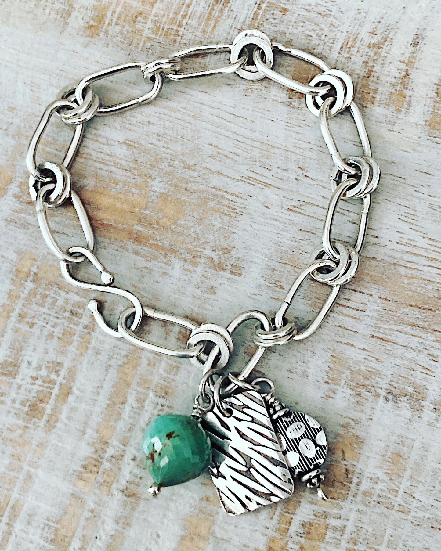 Handmade argentium silver chain bracelet