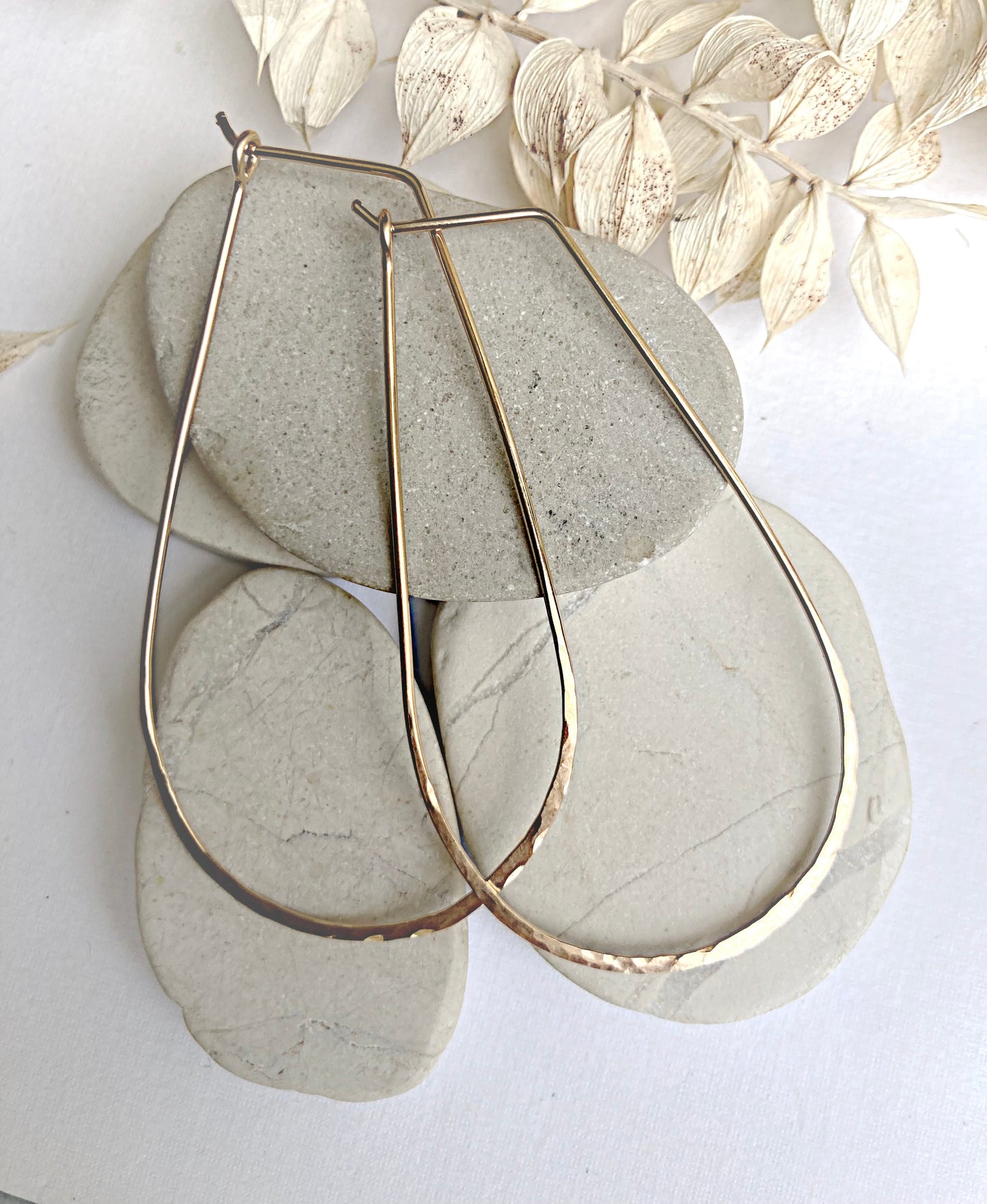 2-Large Teardrop Hoops-GF