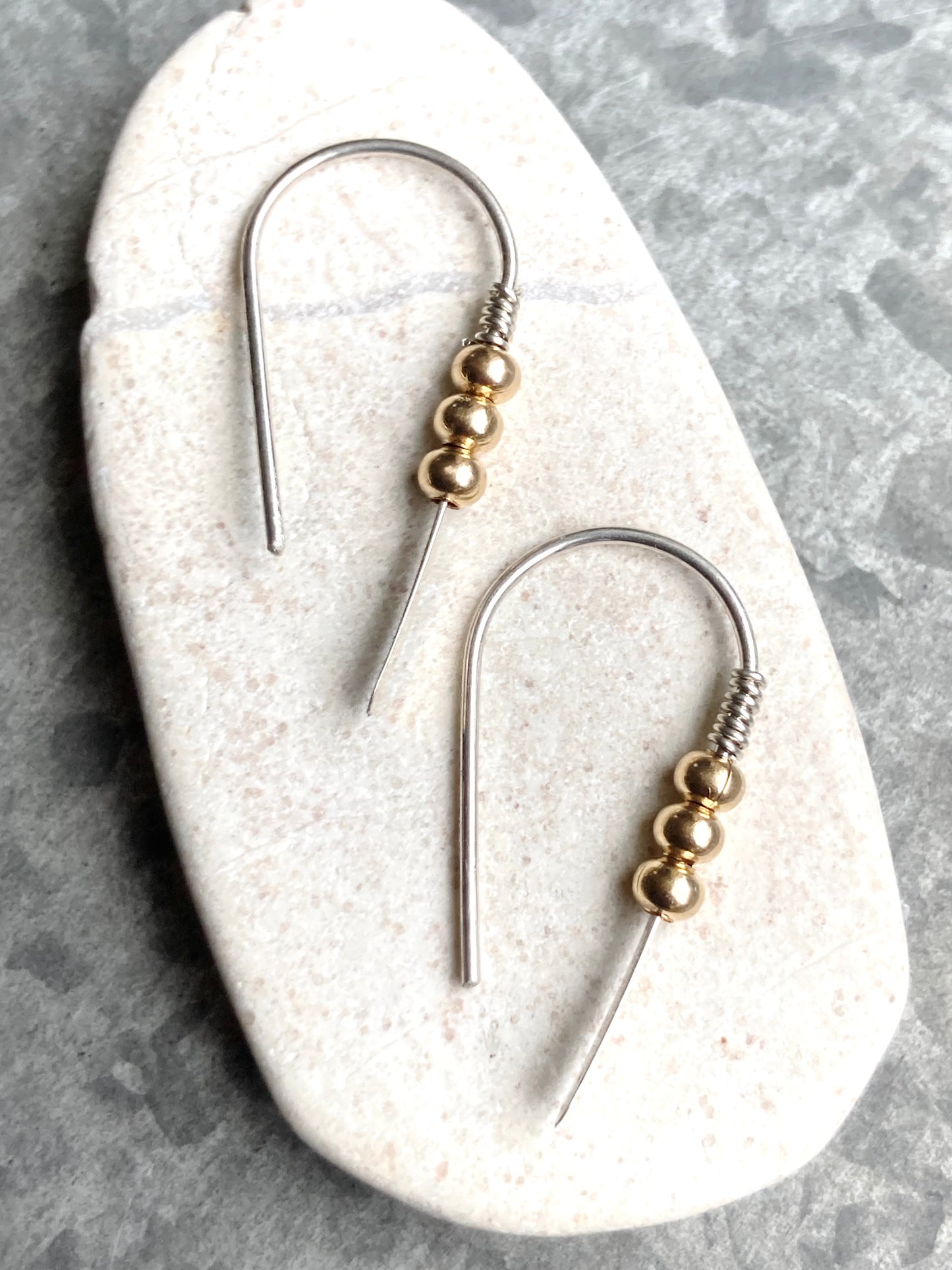 3-Gold ball Hook earrings