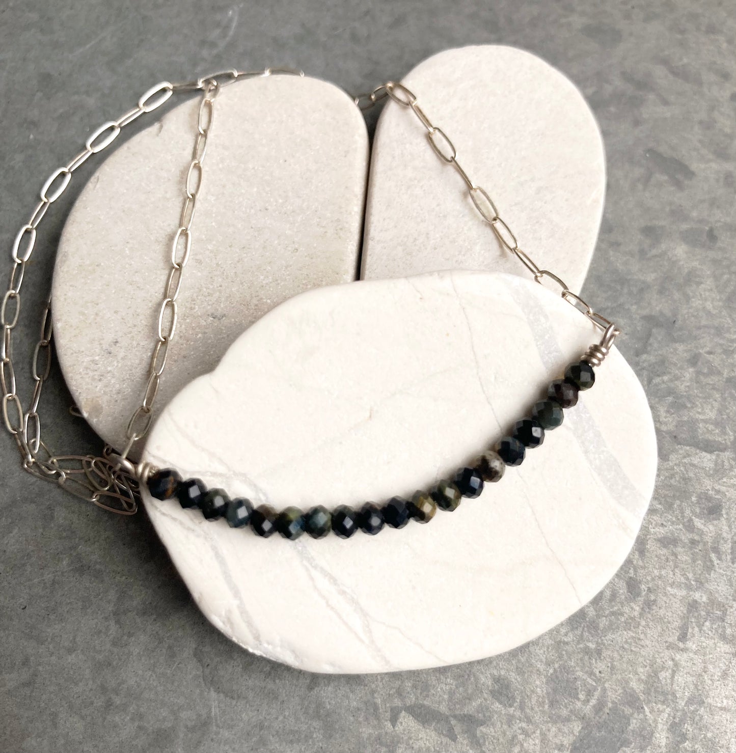 Beaded Bar Necklace-Tortoise-SS