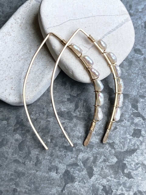 Large Pearl Tied Wishbone-GF