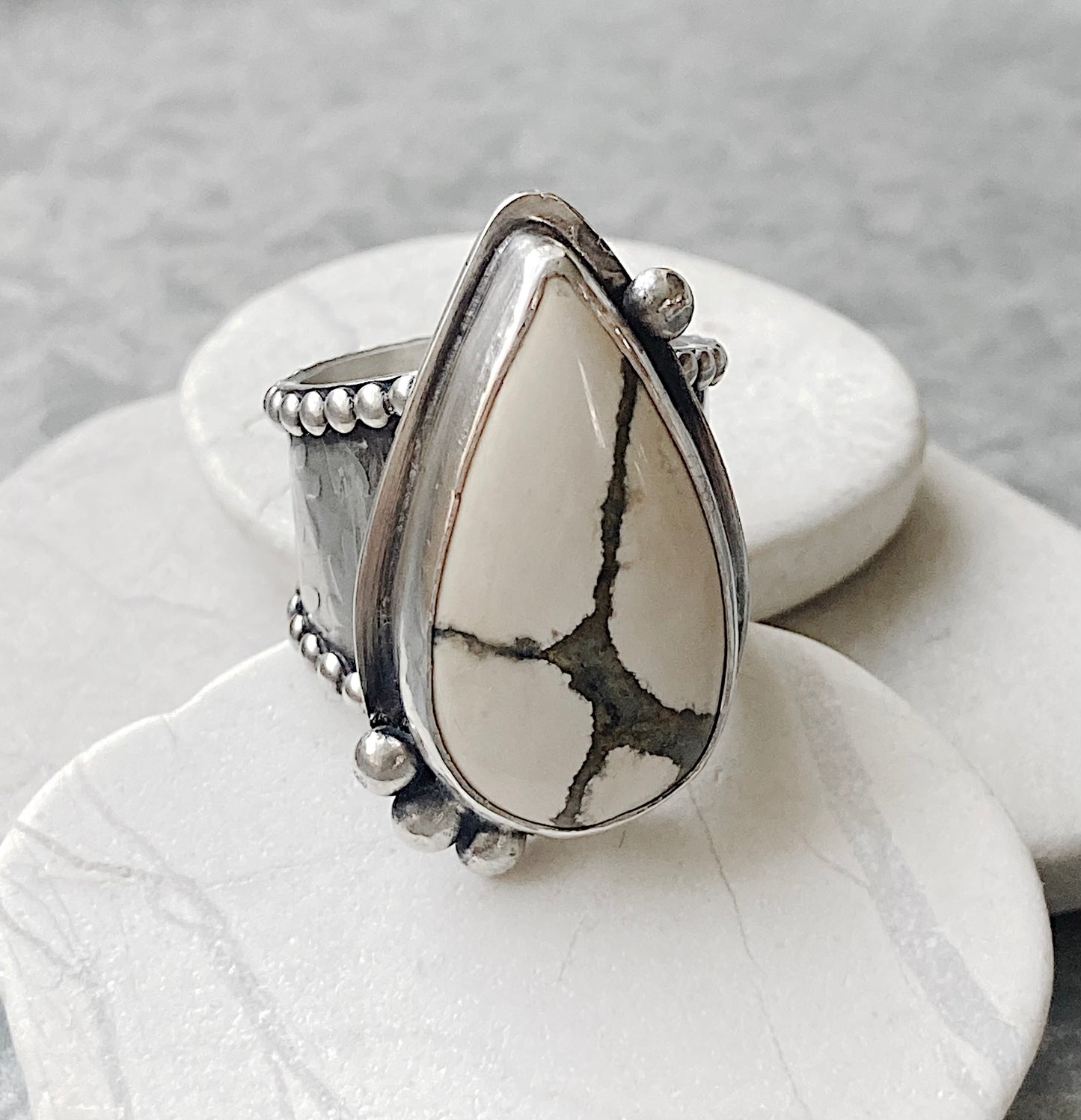 Ivory Creek Varicite and sterling silver ring.